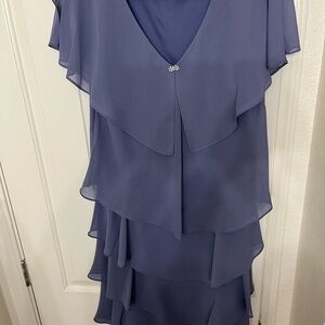 SLNY Soft Blue Chiffon Dress